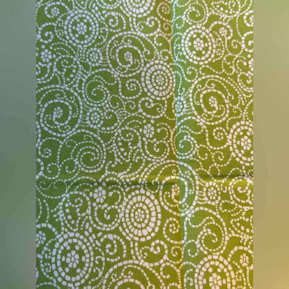 NEW Light Green Scroll Fat Quarter 18” x 21”